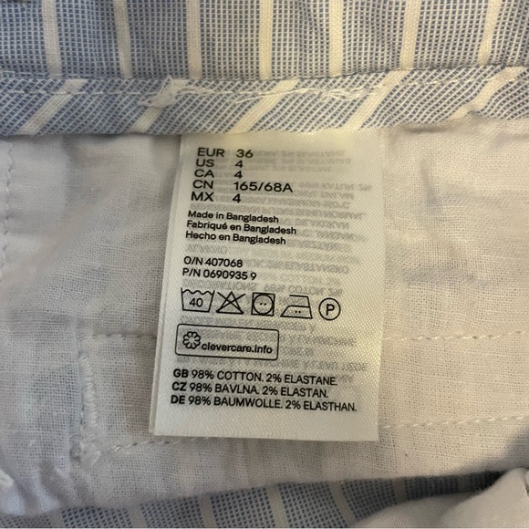 H&M cotton chinos / Regular waist /Long Light blue striped - Picture 5 of 9